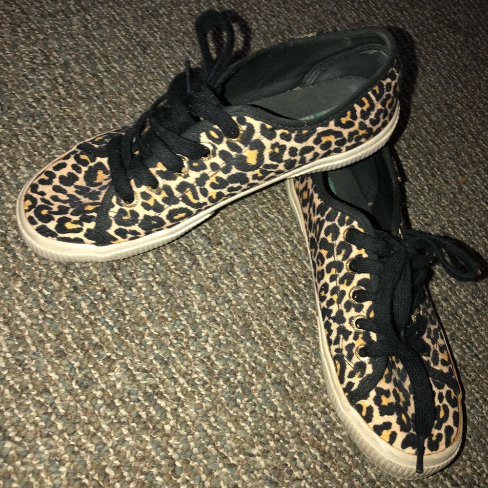 white sneakers with cheetah print back